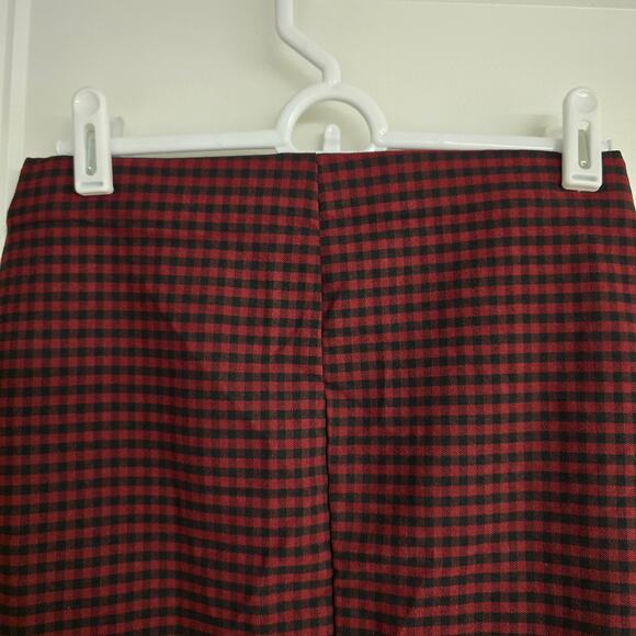NEW NWT Originality Red & Black Checkered Mini Skirt w/ Front Slit | Size Small - Picture 5 of 10